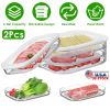 2Pcs Deli Meat Container With Lid for Fridge Stackable Bacon Container Clear Food Storage Box with Lid Meal Prep Container for Lunch Meat Salami Cold